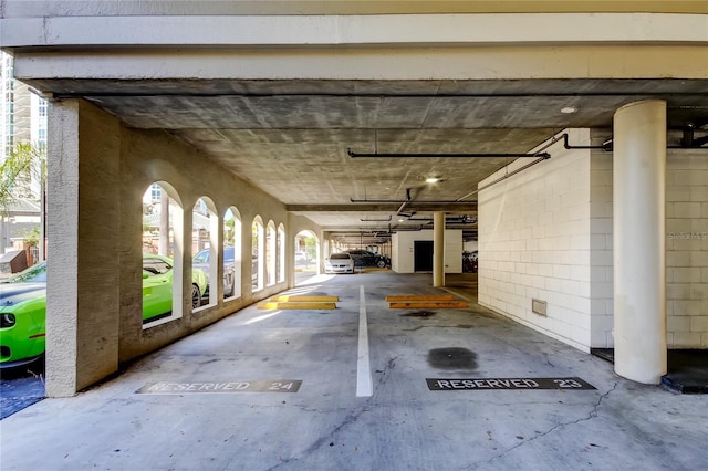 view of garage