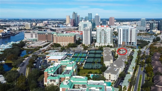 property's view of city with a water view