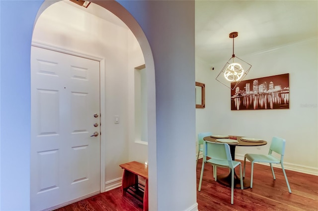 entrance foyer featuring hardwood / wood-style flooring