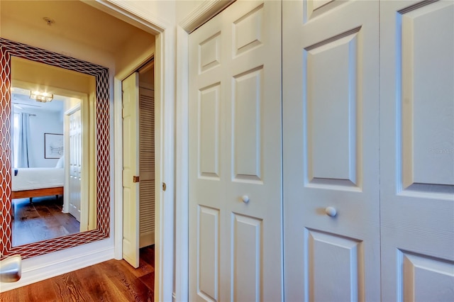 hallway with wood-type flooring