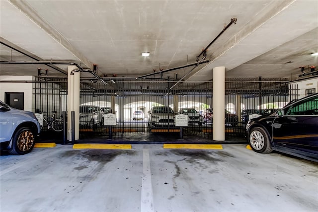 garage with electric panel