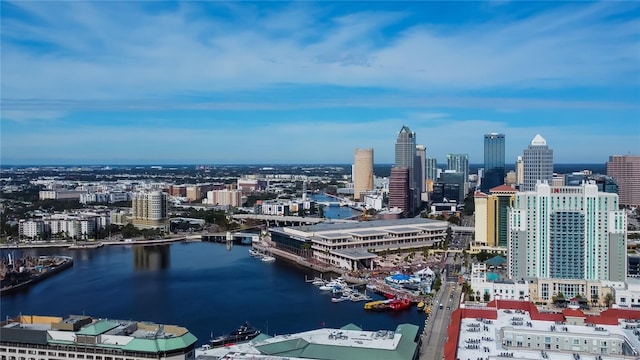 property's view of city with a water view