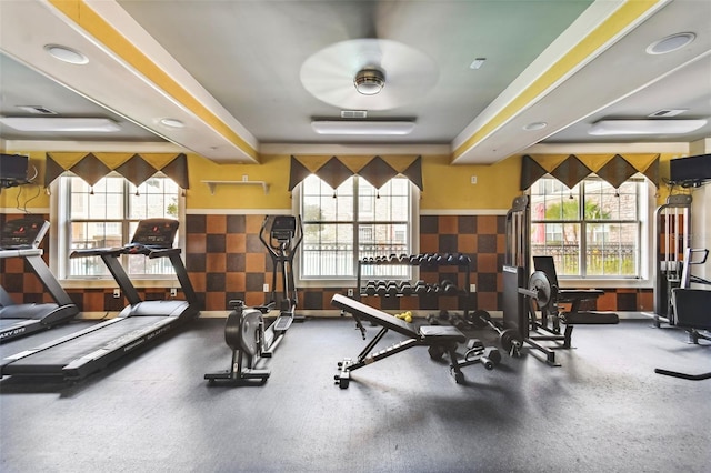 workout area with plenty of natural light