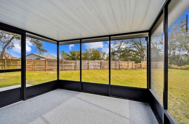 view of unfurnished sunroom