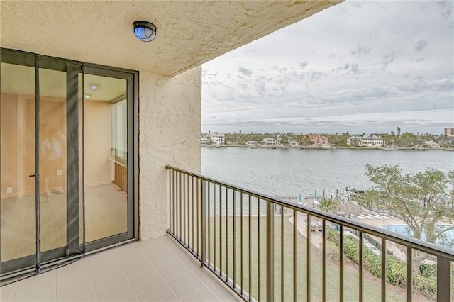 balcony with a water view