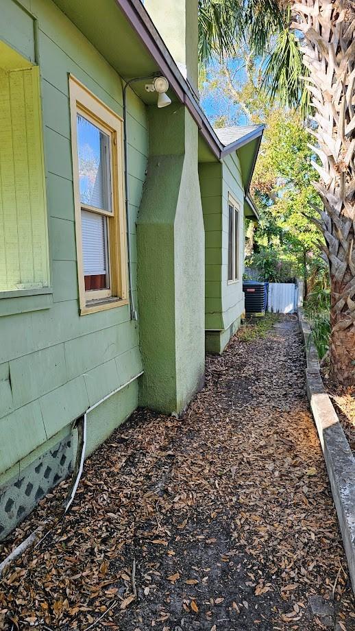 view of home's exterior with central air condition unit