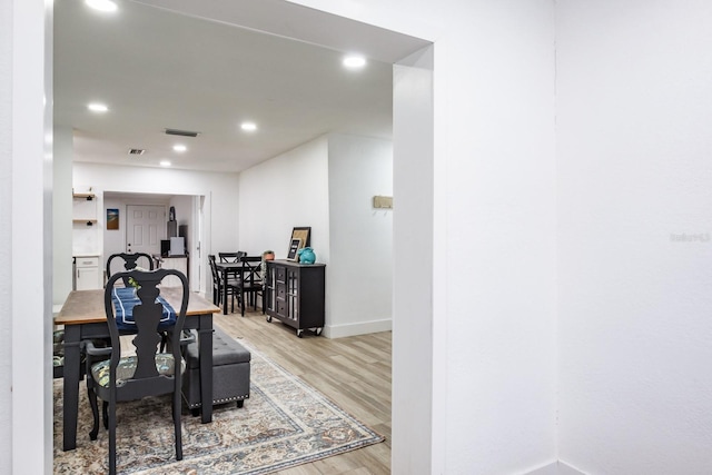 dining area featuring light hardwood / wood-style flooring