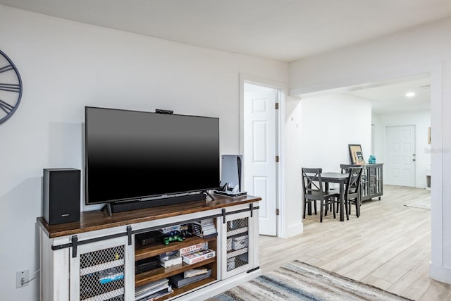 living room featuring light hardwood / wood-style flooring