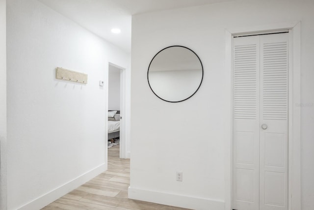 hall featuring light hardwood / wood-style floors