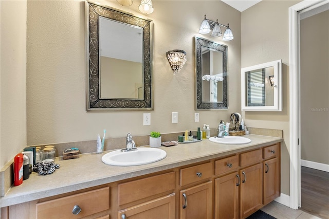 bathroom featuring vanity and tile patterned floors