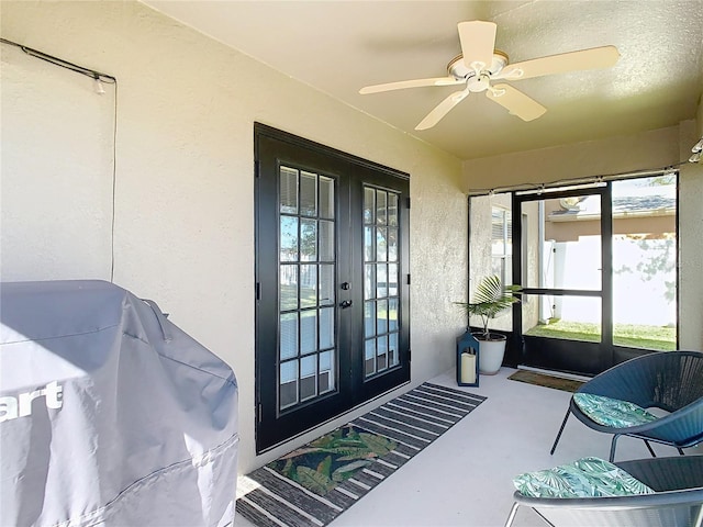 doorway to property with french doors