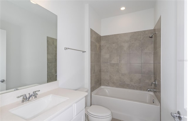 6805 SW 90th Loop, Ocala, FL 34476 - bathroom featuring vanity, toilet, and shower / tub combination