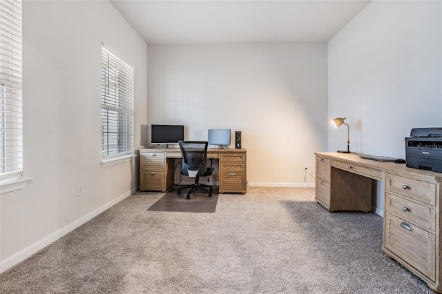 view of carpeted office