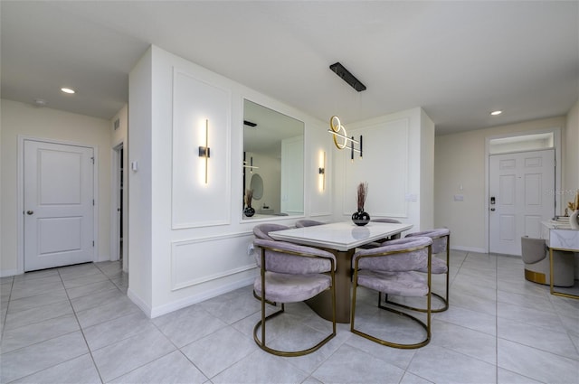 view of tiled dining room