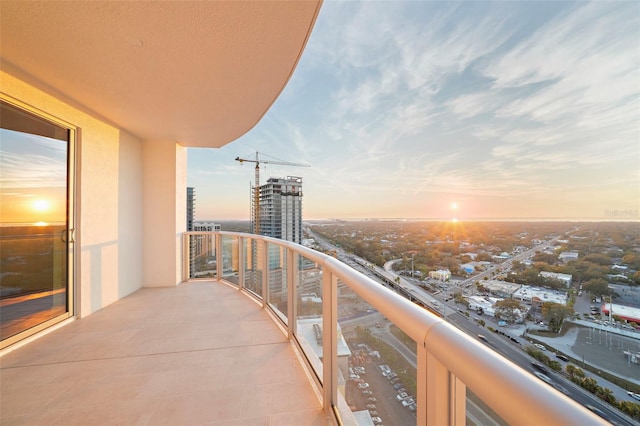 balcony featuring a city view