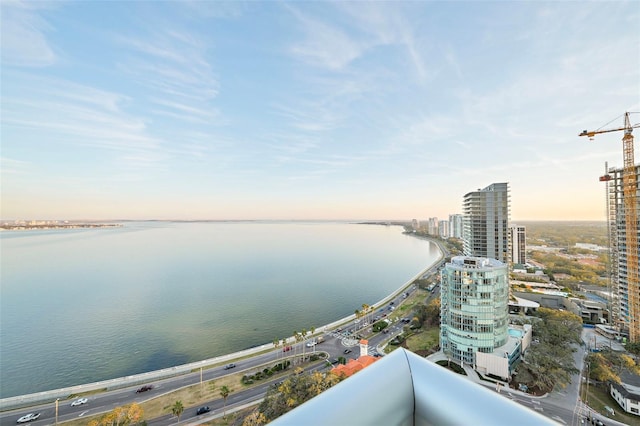 view of water feature featuring a view of city