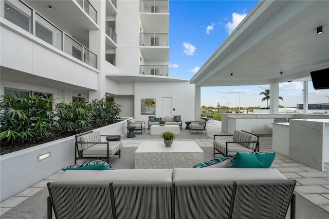 view of patio with an outdoor hangout area