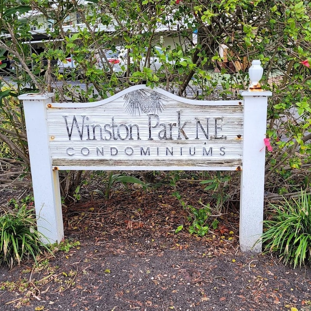 view of community sign