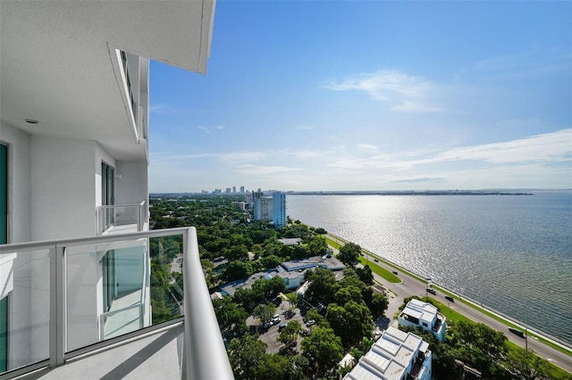 balcony with a water view