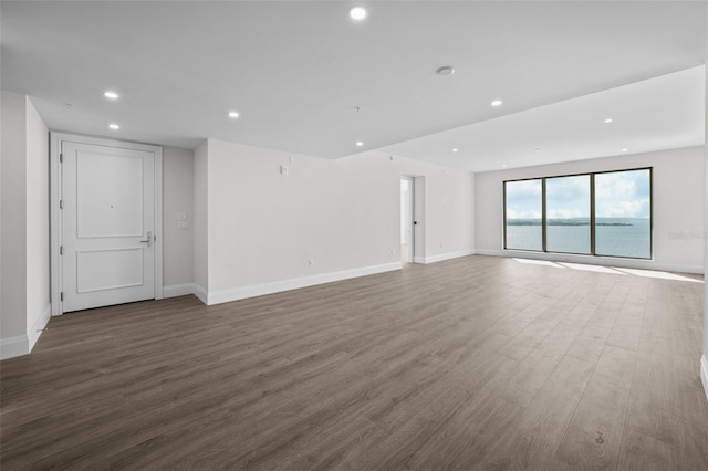 spare room featuring wood-type flooring