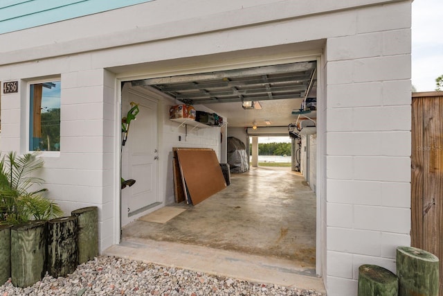 view of garage