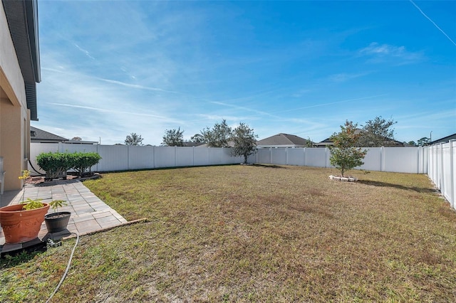 view of yard with a patio area