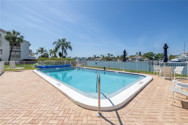 view of pool featuring a patio