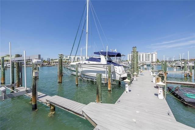 340 Pinellas Bayway S Unit 306, Tierra Verde, FL 33715 - dock featuring boat lift and a water view