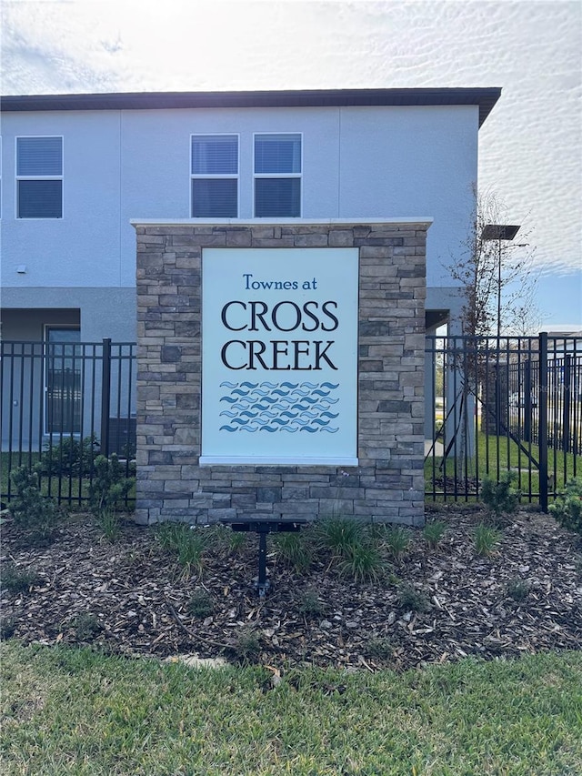 view of community sign