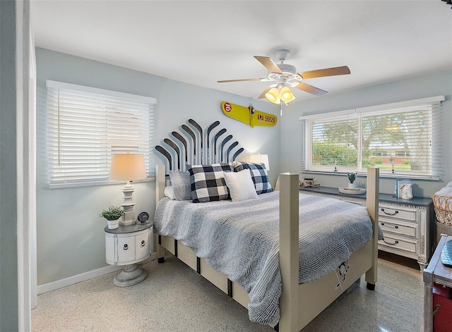 bedroom with ceiling fan