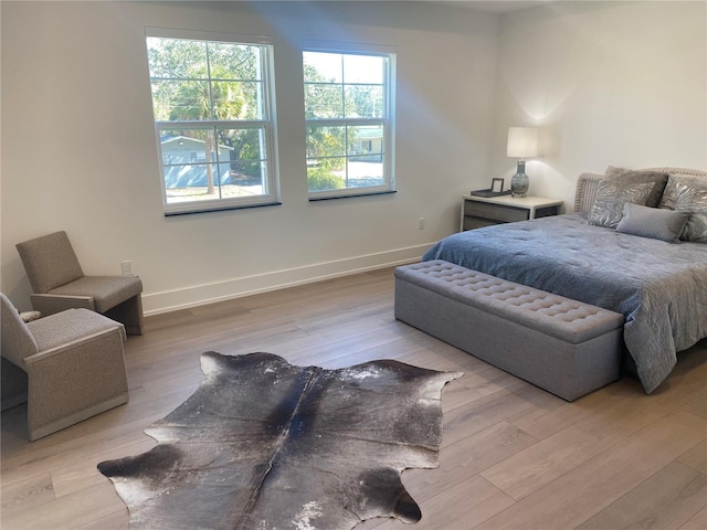 bedroom featuring light hardwood / wood-style flooring