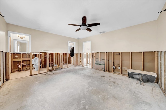 miscellaneous room featuring ceiling fan