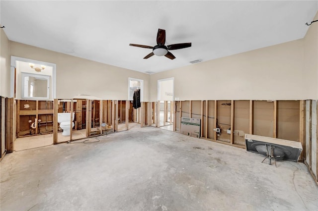 miscellaneous room featuring ceiling fan