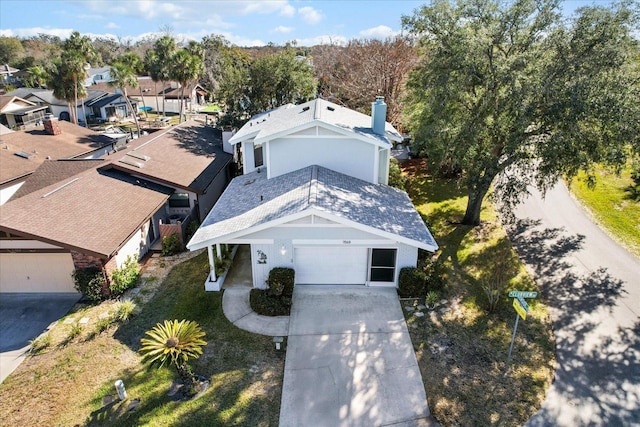 aerial perspective of suburban area