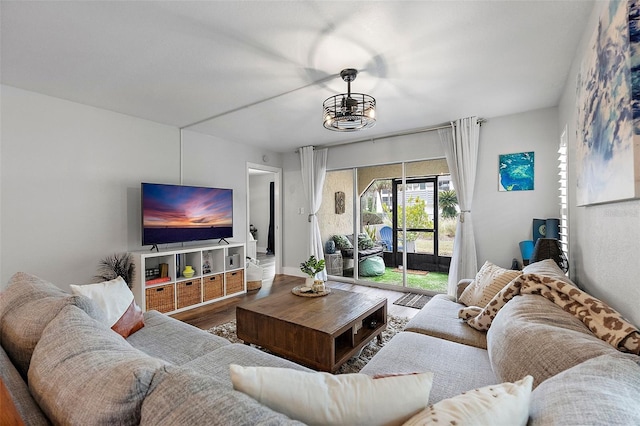 living room featuring hardwood / wood-style flooring