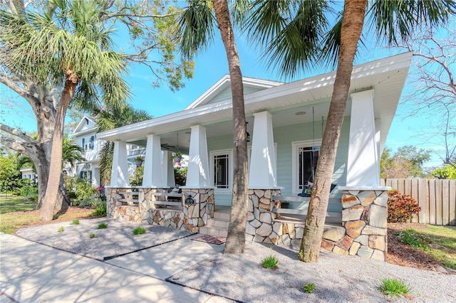 exterior space with covered porch