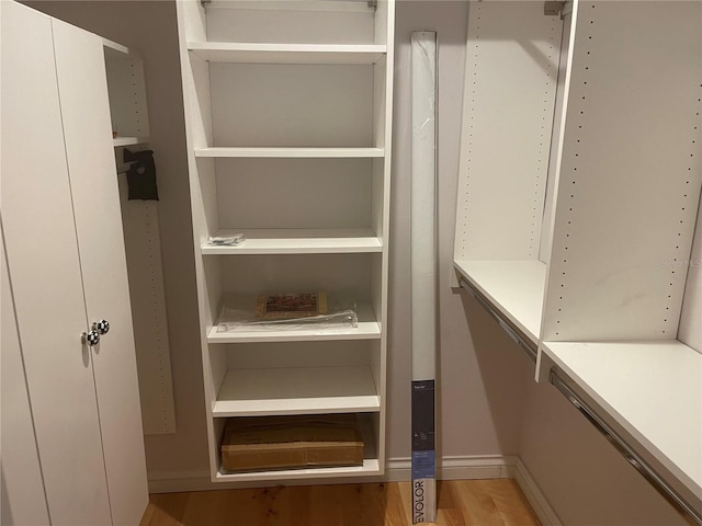 spacious closet with light wood-type flooring