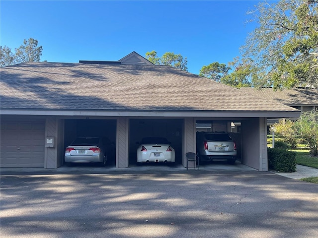 view of property exterior featuring a shingled roof