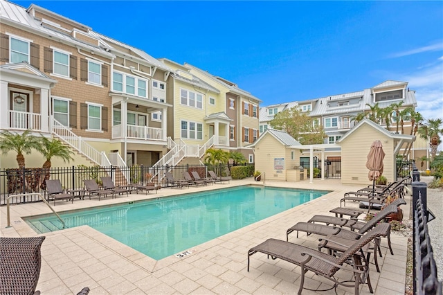 view of pool with a patio area