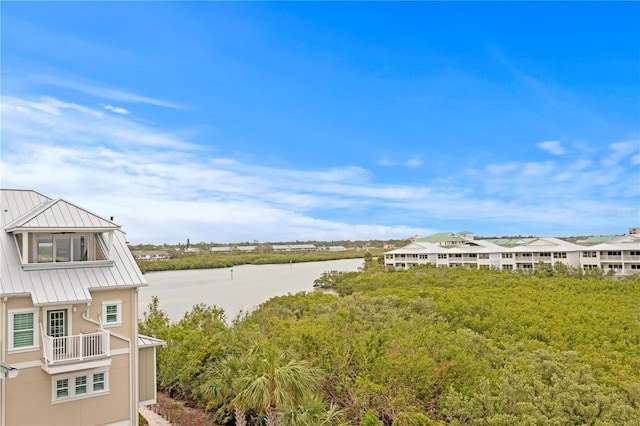 view of yard featuring a water view