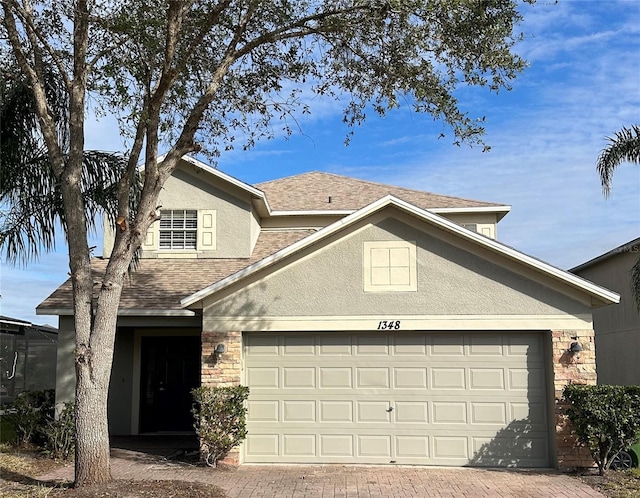 view of property with a garage