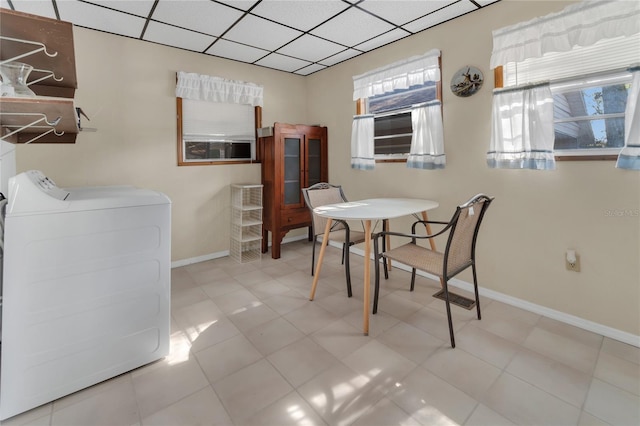 dining room with washing machine and clothes dryer