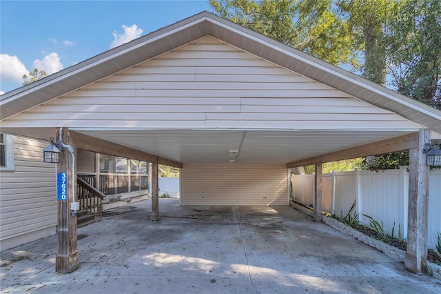 view of car parking featuring a carport