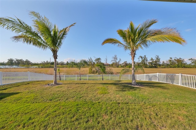 view of yard with a rural view