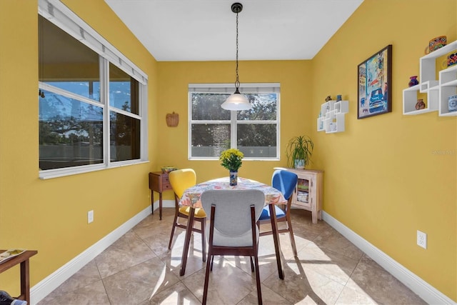 view of tiled dining room