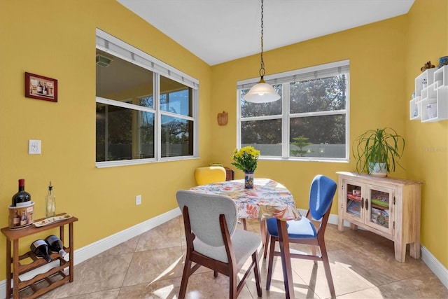 view of tiled dining room