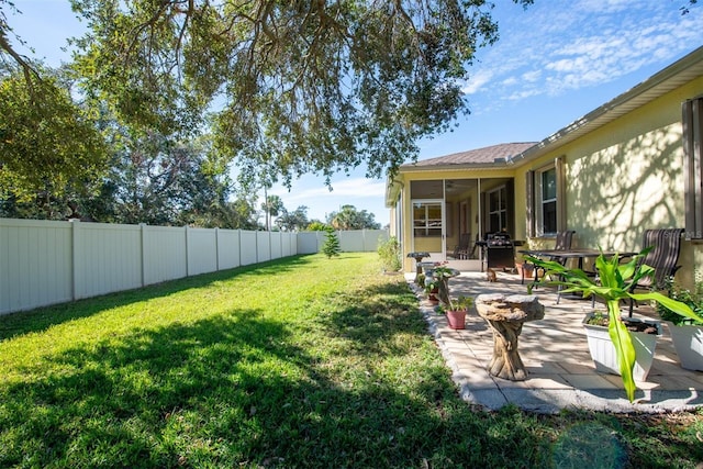 view of yard with a patio area