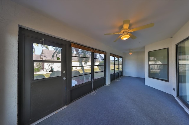 view of unfurnished sunroom