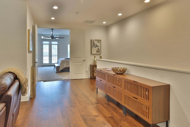3222 W Empedrado St, Tampa, FL 33629 - hall with visible vents, wood finished floors, and recessed lighting