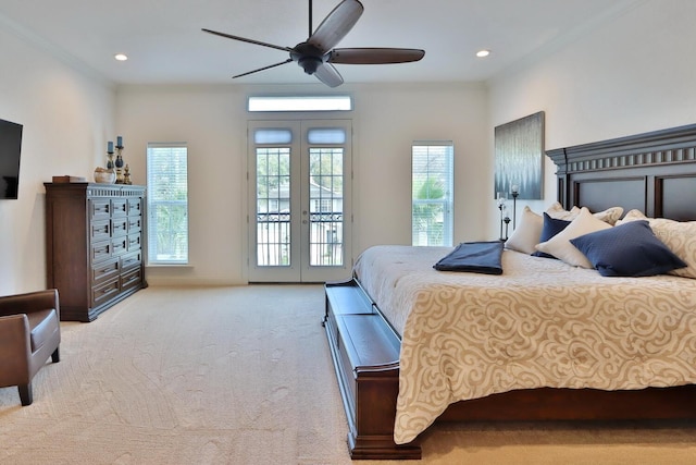 3222 W Empedrado St, Tampa, FL 33629 - bedroom with a ceiling fan, access to outside, recessed lighting, and carpet